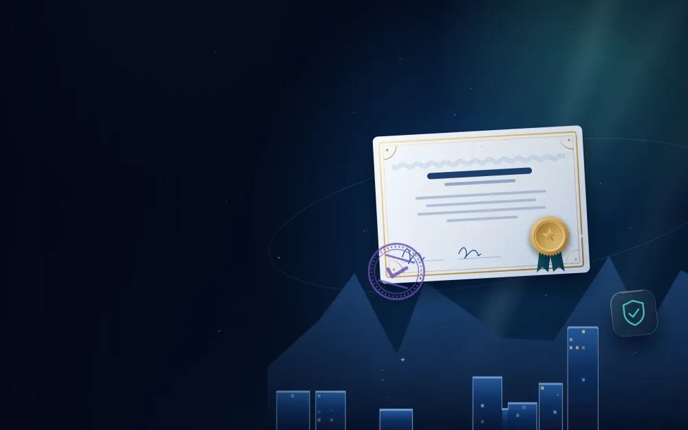 Attested certificate with a gold seal and official stamp with the Ras Al Khaimah skyline