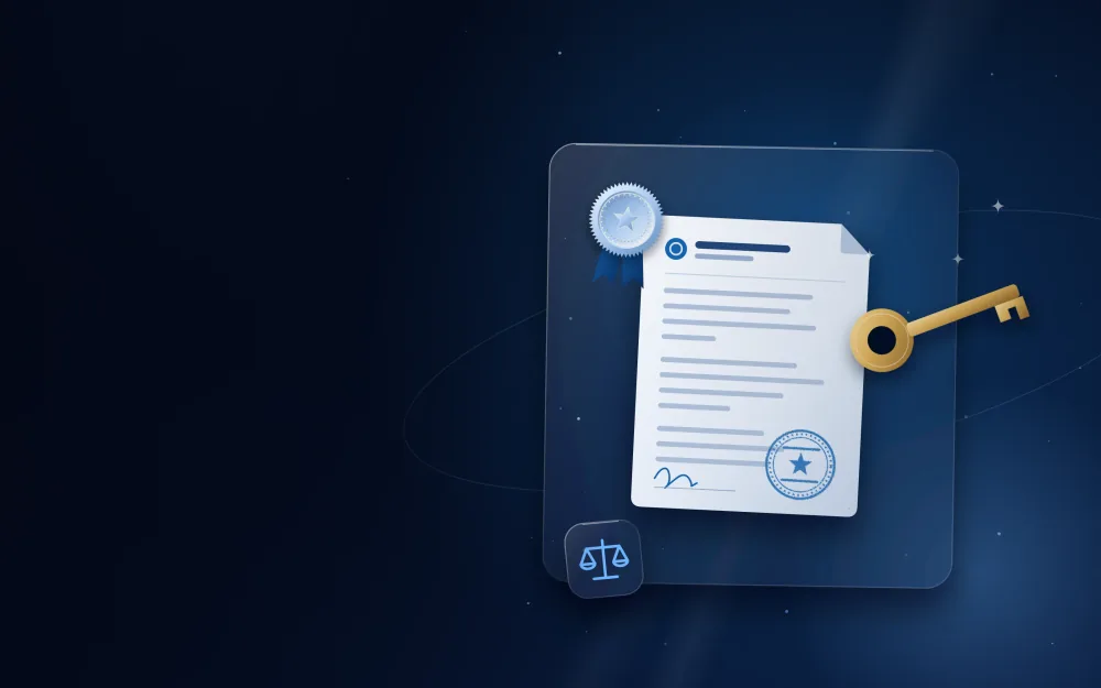 Power of attorney document with a golden key and notary seal