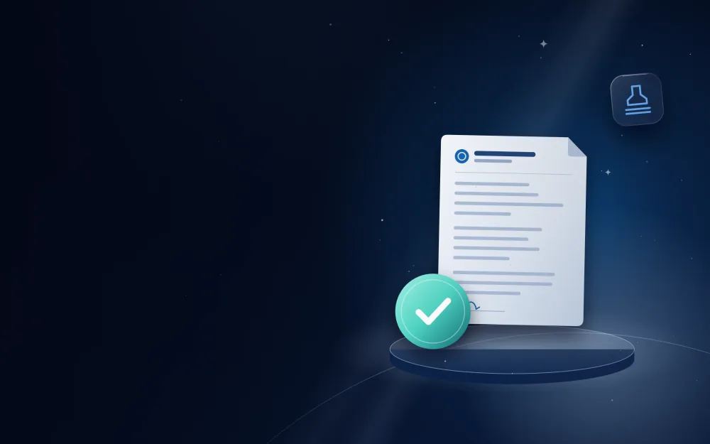 No objection certificate with a large green approval check mark